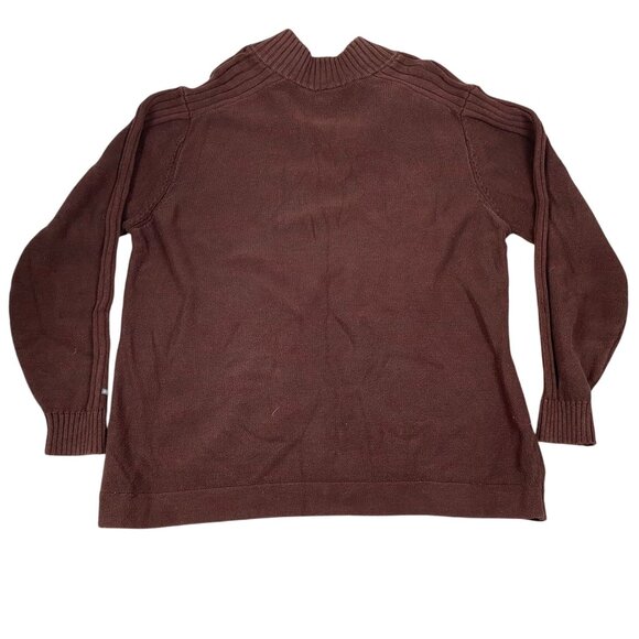 Columbia Men's Sweater XXL Brown 1/4 Zip Knit Pullover 100% Cotton - Picture 2 of 12